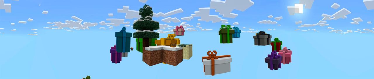 Panorama of the Minecraft Bedrock Marketplace product Skyblock Santa Holiday created by In Mine.