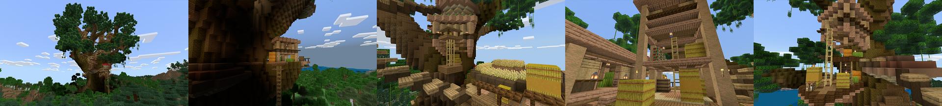 Panorama of the Minecraft Bedrock Marketplace product Tree Base created by In Mine.