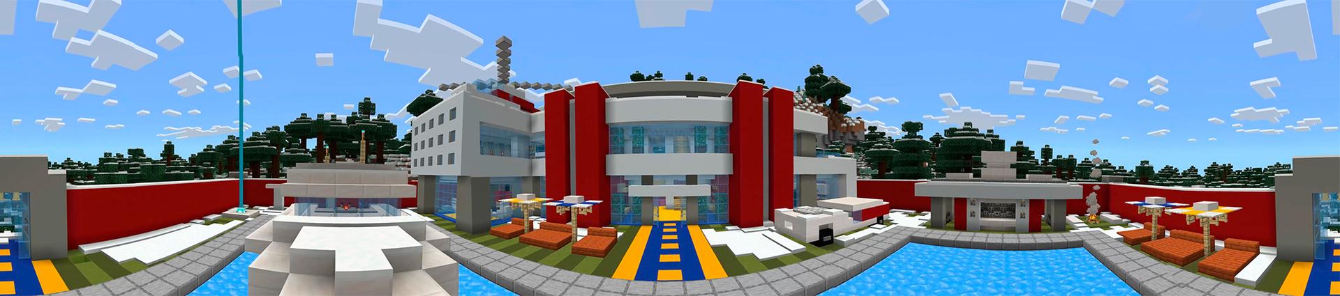 Panorama of the Minecraft Bedrock Marketplace product $1,000,000 Winter House created by In Mine.