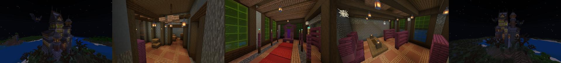 Panorama of the Minecraft Bedrock Marketplace product Vampire Mansion created by In Mine.