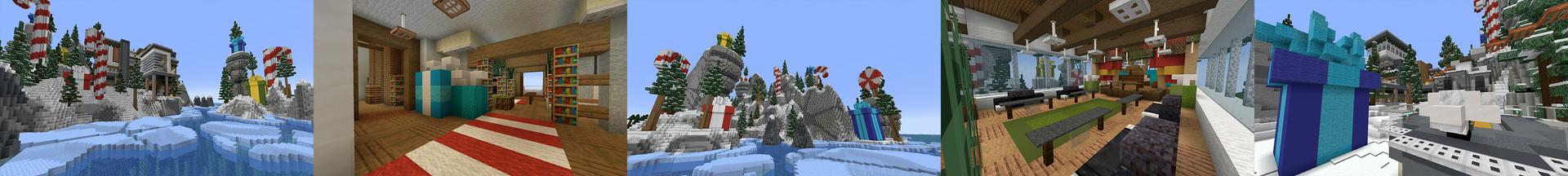 Panorama of the Minecraft Bedrock Marketplace product Winter Billionaire Mansion created by In Mine.