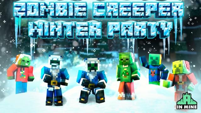 Thumbnail of the Minecraft Bedrock Marketplace product Zombie Creeper Winter Party created by In Mine.