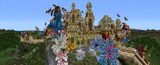Panorama of the Minecraft Bedrock Marketplace product Bee Kingdom created by inPixel.