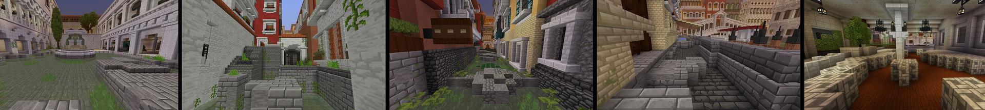 Panorama of the Minecraft Bedrock Marketplace product City Parkour: Waterfront! created by inPixel.
