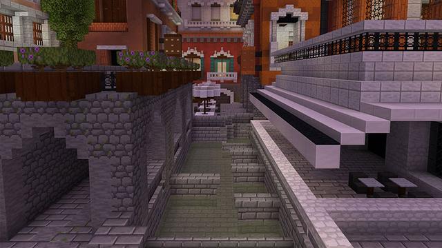 Screenshot of the Minecraft Bedrock Marketplace product City Parkour: Waterfront! created by inPixel.