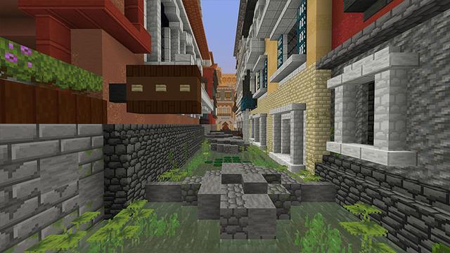 Screenshot of the Minecraft Bedrock Marketplace product City Parkour: Waterfront! created by inPixel.