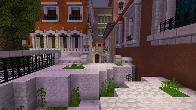 Screenshot of the Minecraft Bedrock Marketplace product City Parkour: Waterfront! created by inPixel.