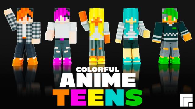 Thumbnail of the Minecraft Bedrock Marketplace product Colorful Anime Teens created by inPixel.