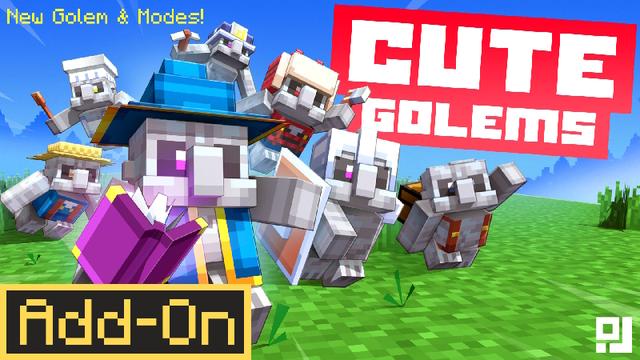 Thumbnail of the Minecraft Bedrock Marketplace product Cute Golems created by inPixel.