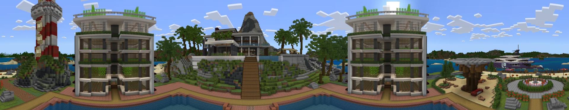 Panorama of the Minecraft Bedrock Marketplace product Millionaire Resort created by inPixel.