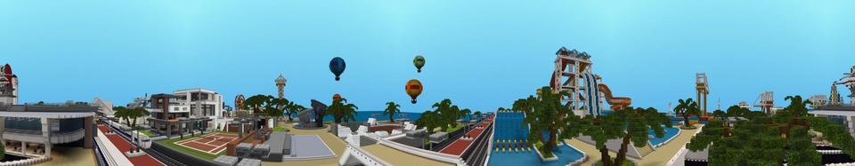 Panorama of the Minecraft Bedrock Marketplace product Modern Resort created by inPixel.