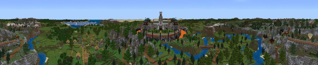Panorama of the Minecraft Bedrock Marketplace product Most Secure Mansion created by inPixel.