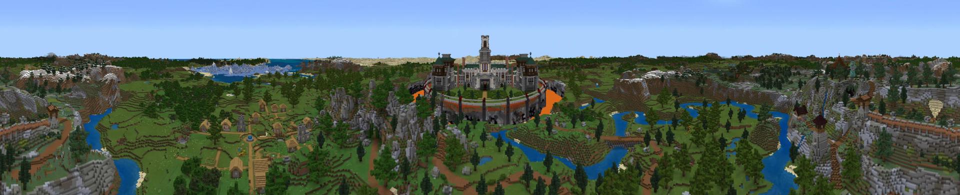 Panorama of the Minecraft Bedrock Marketplace product Most Secure Mansion created by inPixel.