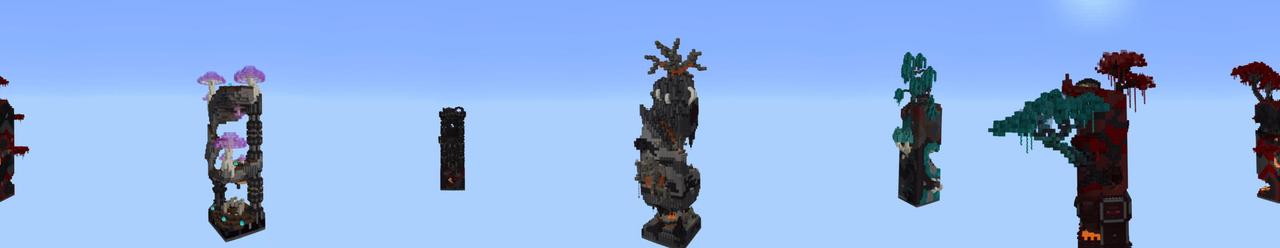 Panorama of the Minecraft Bedrock Marketplace product Nether Chunk Skyblock created by inPixel.