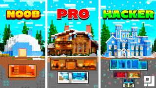Thumbnail of the Minecraft Bedrock Marketplace product Noob VS Hacker Bunkers d'hiver created by inPixel.