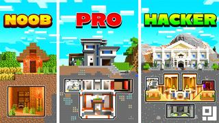 Thumbnail of the Minecraft Bedrock Marketplace product Noob VS Pro VS Hacker Bunkers created by inPixel.