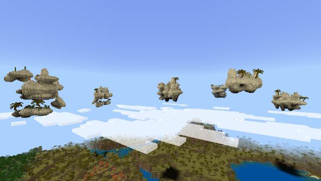 Screenshot of the Minecraft Bedrock Marketplace product Sky Islands created by inPixel.