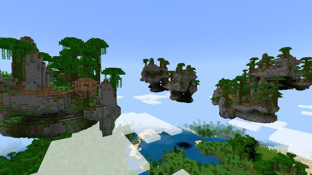 Screenshot of the Minecraft Bedrock Marketplace product Sky Islands created by inPixel.