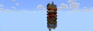 Panorama of the Minecraft Bedrock Marketplace product Skyblock Jump Tower created by inPixel.