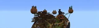 Panorama of the Minecraft Bedrock Marketplace product Skyblock Pumpkins created by inPixel.