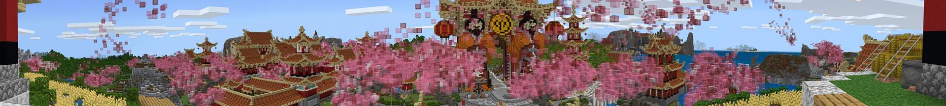 Panorama of the Minecraft Bedrock Marketplace product Temple of the Foxes created by inPixel.