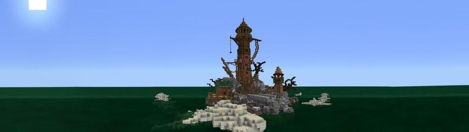Panorama of the Minecraft Bedrock Marketplace product Toxic Island created by inPixel.