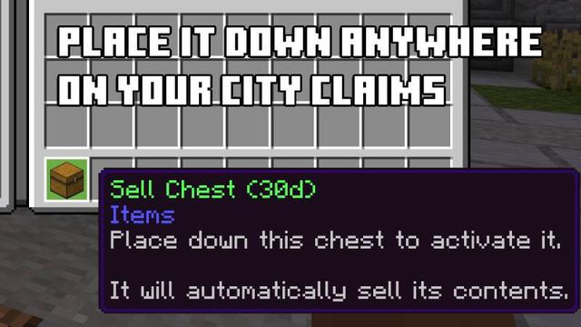 Screenshot of the Minecraft Bedrock Marketplace product Autosell Chest created by InPvP.