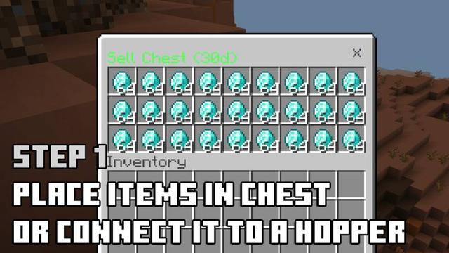 Screenshot of the Minecraft Bedrock Marketplace product Autosell Chest created by InPvP.