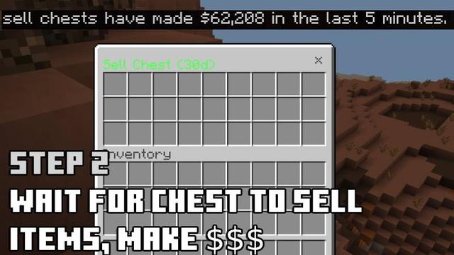 Screenshot of the Minecraft Bedrock Marketplace product Autosell Chest created by InPvP.
