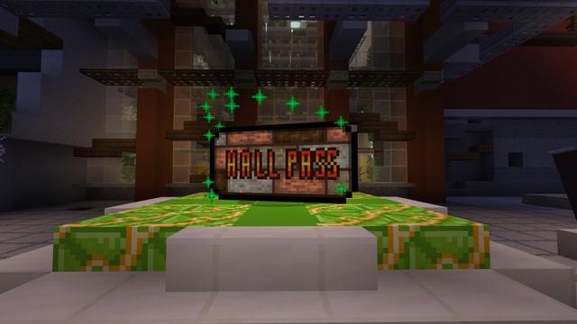 Screenshot of the Minecraft Bedrock Marketplace product Hall Pass created by InPvP.
