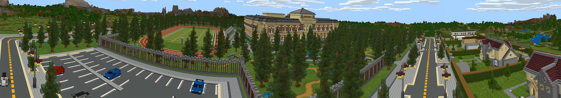 Panorama of the Minecraft Bedrock Marketplace product Millionaire School created by InPvP.