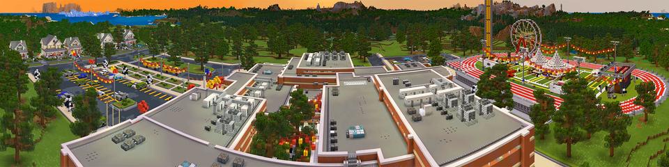 Panorama of the Minecraft Bedrock Marketplace product Mineville High School Prom created by InPvP.