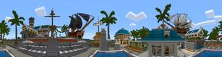 Panorama of the Minecraft Bedrock Marketplace product Mineville Pool Party created by InPvP.