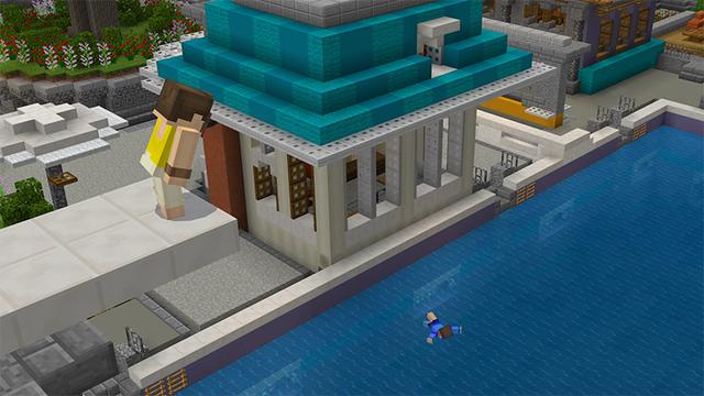 Screenshot of the Minecraft Bedrock Marketplace product Mineville Pool Party created by InPvP.