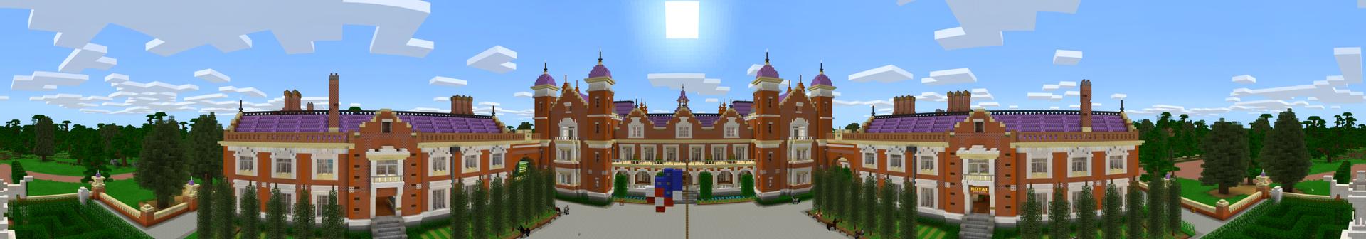 Panorama of the Minecraft Bedrock Marketplace product Mineville Royal High School created by InPvP.
