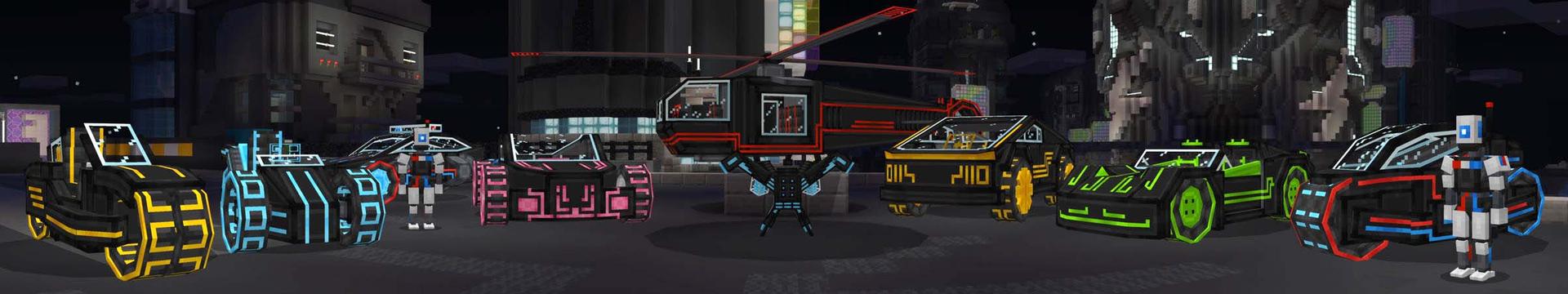 Panorama of the Minecraft Bedrock Marketplace product Neon City created by InPvP.