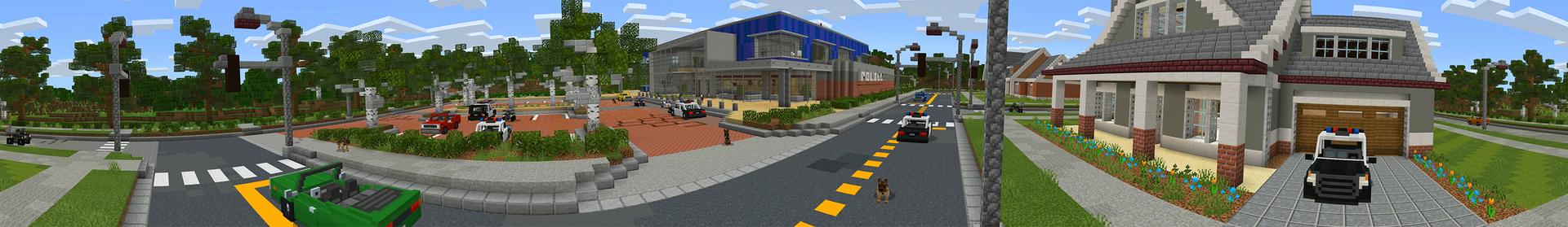 Panorama of the Minecraft Bedrock Marketplace product Police Academy - Roleplay created by InPvP.