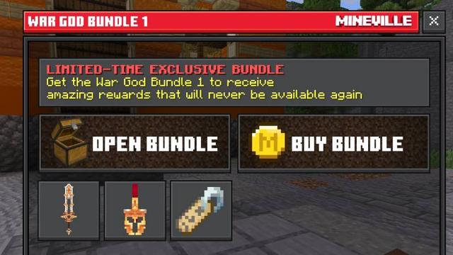 Screenshot of the Minecraft Bedrock Marketplace product War God Bundle 1 created by InPvP.