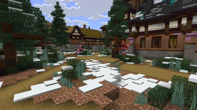 Screenshot of the Minecraft Bedrock Marketplace product Winter Town Defense created by Insane Logic.