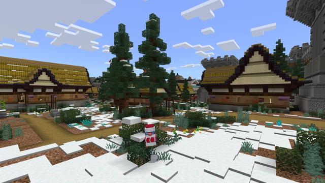Screenshot of the Minecraft Bedrock Marketplace product Winter Town Defense created by Insane Logic.