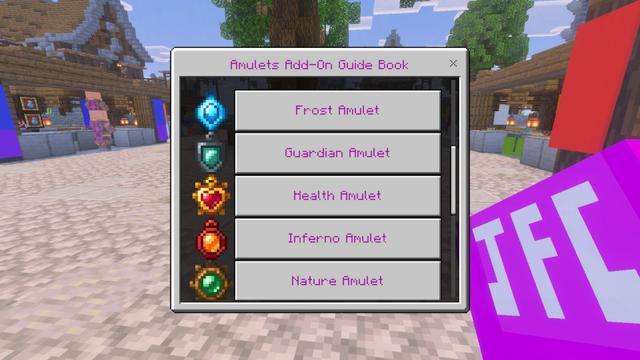 Screenshot of the Minecraft Bedrock Marketplace product Amulets created by JFCrafters.