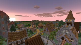 Screenshot of the Minecraft Bedrock Marketplace product Azalea Swan Village created by JFCrafters.