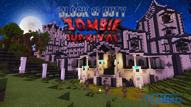 Thumbnail of the Minecraft Bedrock Marketplace product Block of Duty Zombie Survival created by JFCrafters.