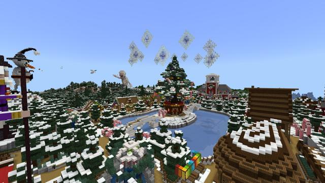 Screenshot of the Minecraft Bedrock Marketplace product Festive Holiday Survival created by JFCrafters.