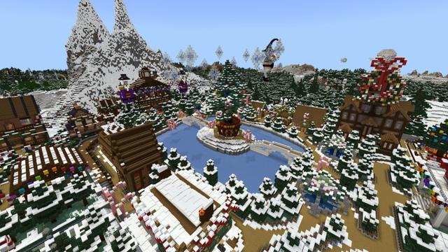 Screenshot of the Minecraft Bedrock Marketplace product Festive Holiday Survival created by JFCrafters.