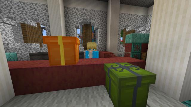 Screenshot of the Minecraft Bedrock Marketplace product Gift Add-On created by JFCrafters.