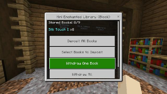 Screenshot of the Minecraft Bedrock Marketplace product Mini Enchanted Libraries created by JFCrafters.