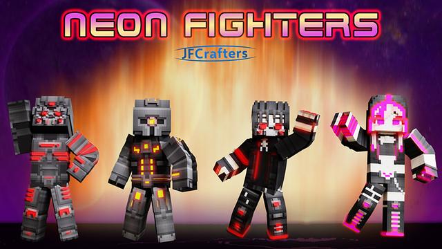Thumbnail of the Minecraft Bedrock Marketplace product Neon Fighters created by JFCrafters.