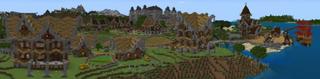 Panorama of the Minecraft Bedrock Marketplace product Spring Temple created by JFCrafters.