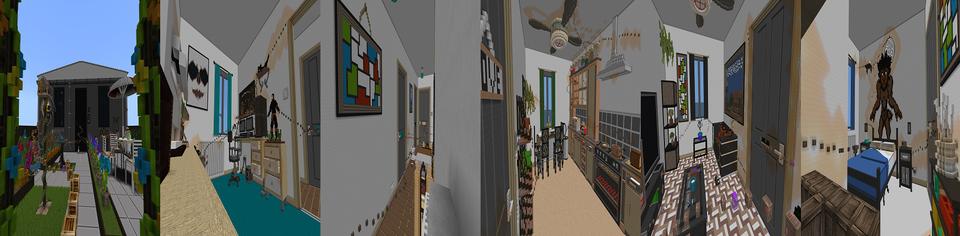 Panorama of the Minecraft Bedrock Marketplace product Through The house created by JFCrafters.